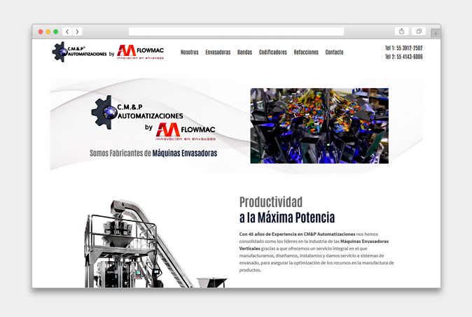 Diseño de Página Web para CM&P Automatizaciones - CreadoresWeb.mx