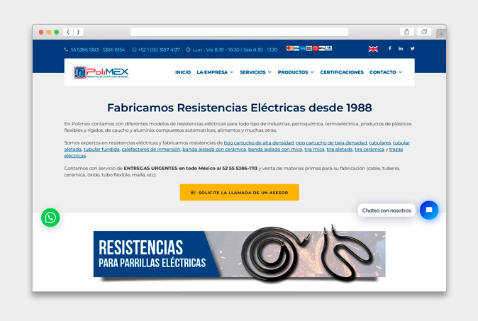 Diseño de Página Web para PoliMex - CreadoresWeb.mx