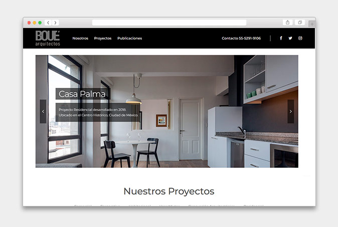 Diseño de Página Web para Boue Arquitectos - CreadoresWeb.mx